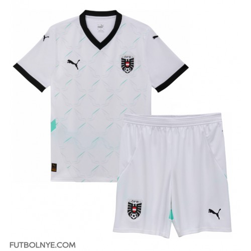 Camiseta Austria Visitante Equipación para niños Eurocopa 2024 manga corta (+ pantalones cortos)